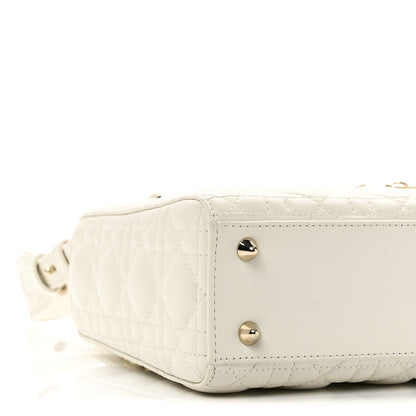 Christian Dior Lambskin Cannage Small My ABCDior Lady Dior White 9 of 11