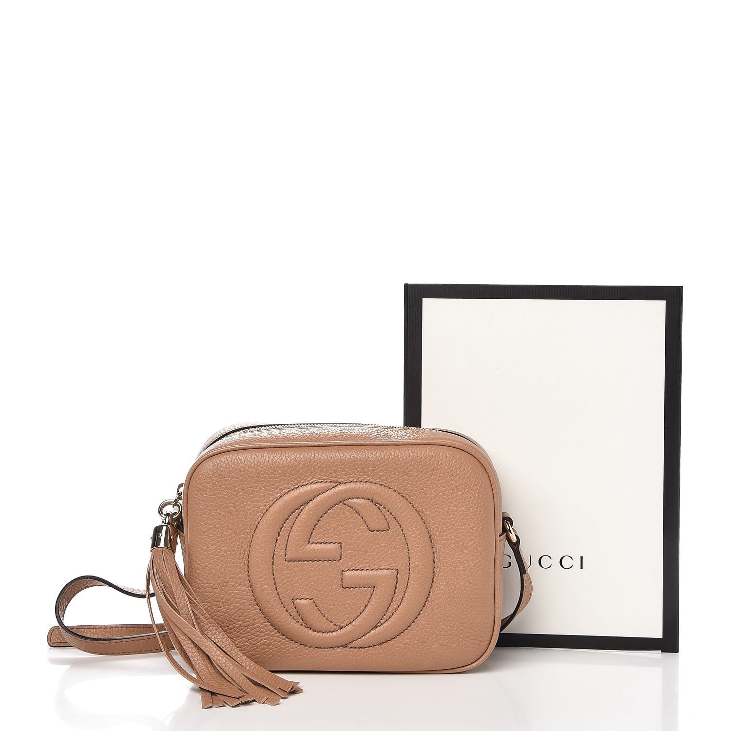Gucci Pebbled Calfskin Small Soho Disco Bag Camelia 8 of 8