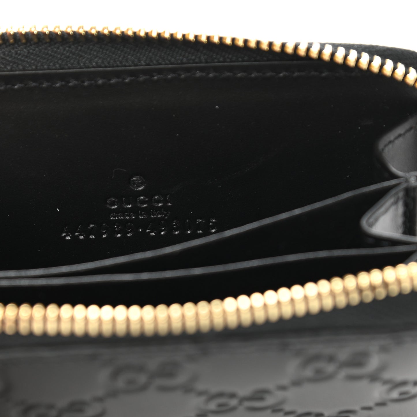 Guccissima Zip Around Card Case Black