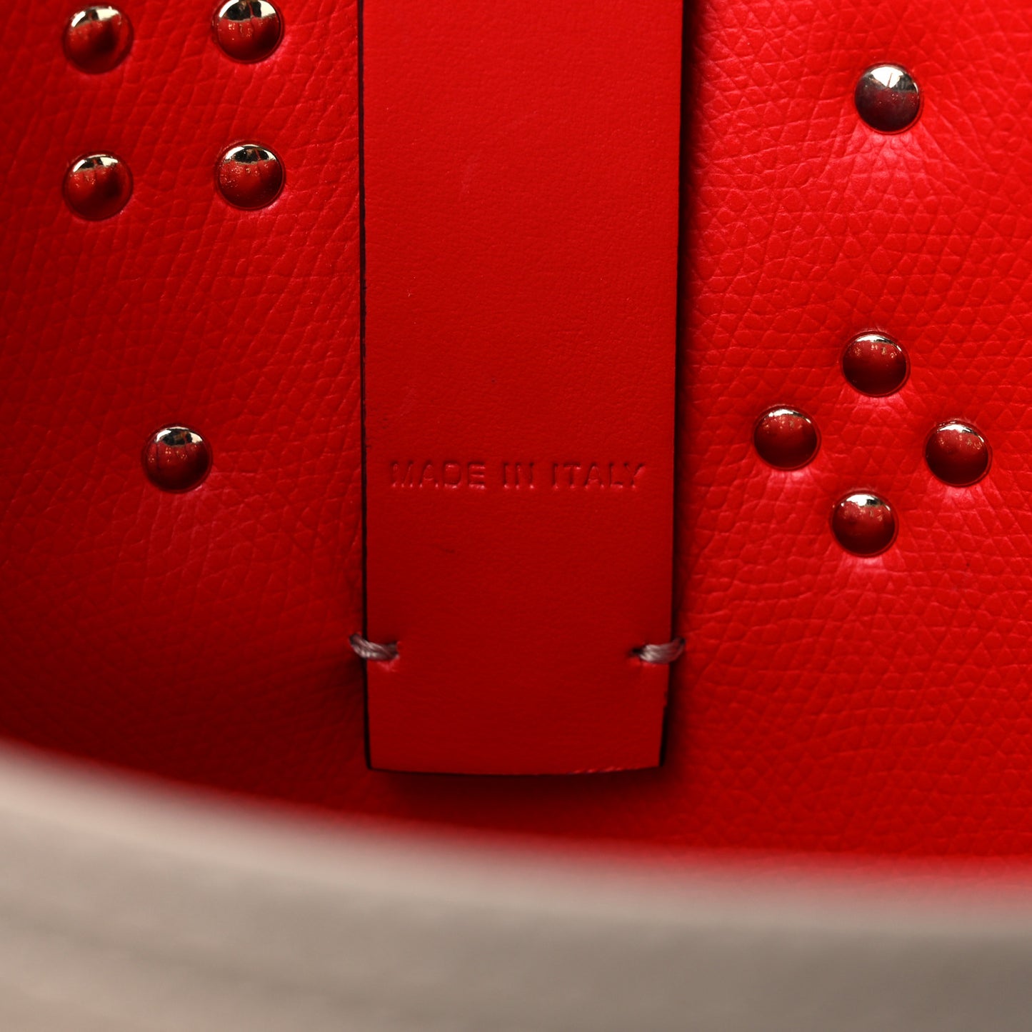 Calfskin Empire Spike Studded Mini East West Cabata Tote Feve