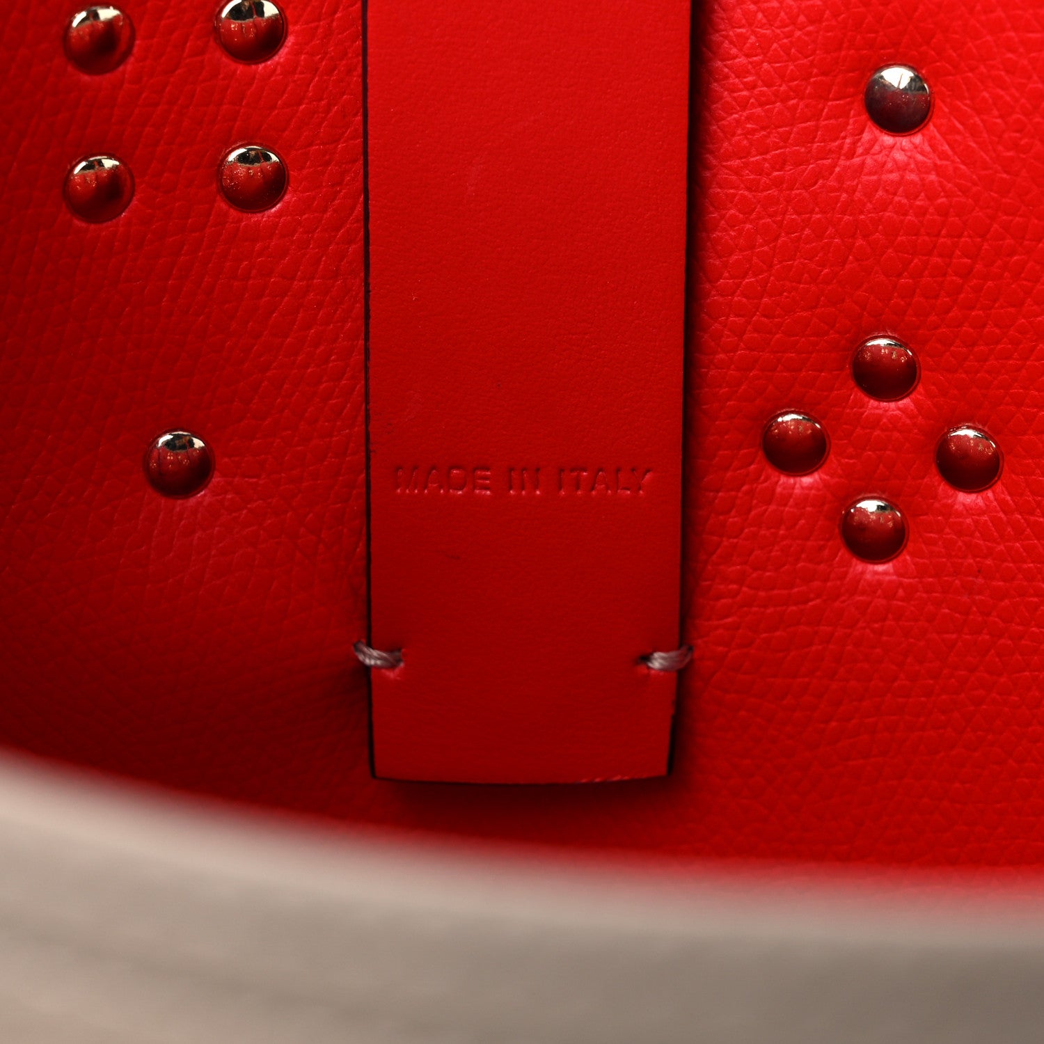 Christian Louboutin Calfskin Empire Spike Studded Mini East West Cabata Tote Feve 7 of 13