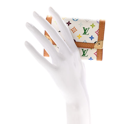 Louis Vuitton Monogram Multicolor Porte-Monnaie Plat Coin Purse White 2 of 9