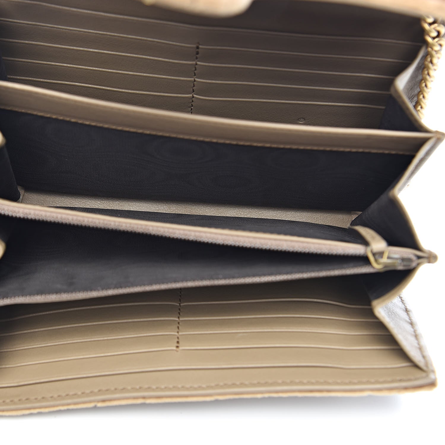 Gucci Velvet Matelasse GG Marmont Chain Wallet Taupe 5 of 11