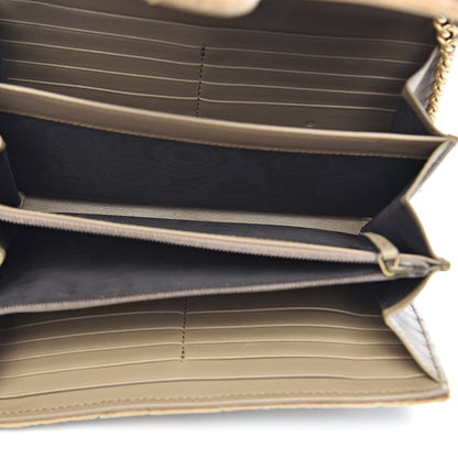 Gucci Velvet Matelasse GG Marmont Chain Wallet Taupe 5 of 11