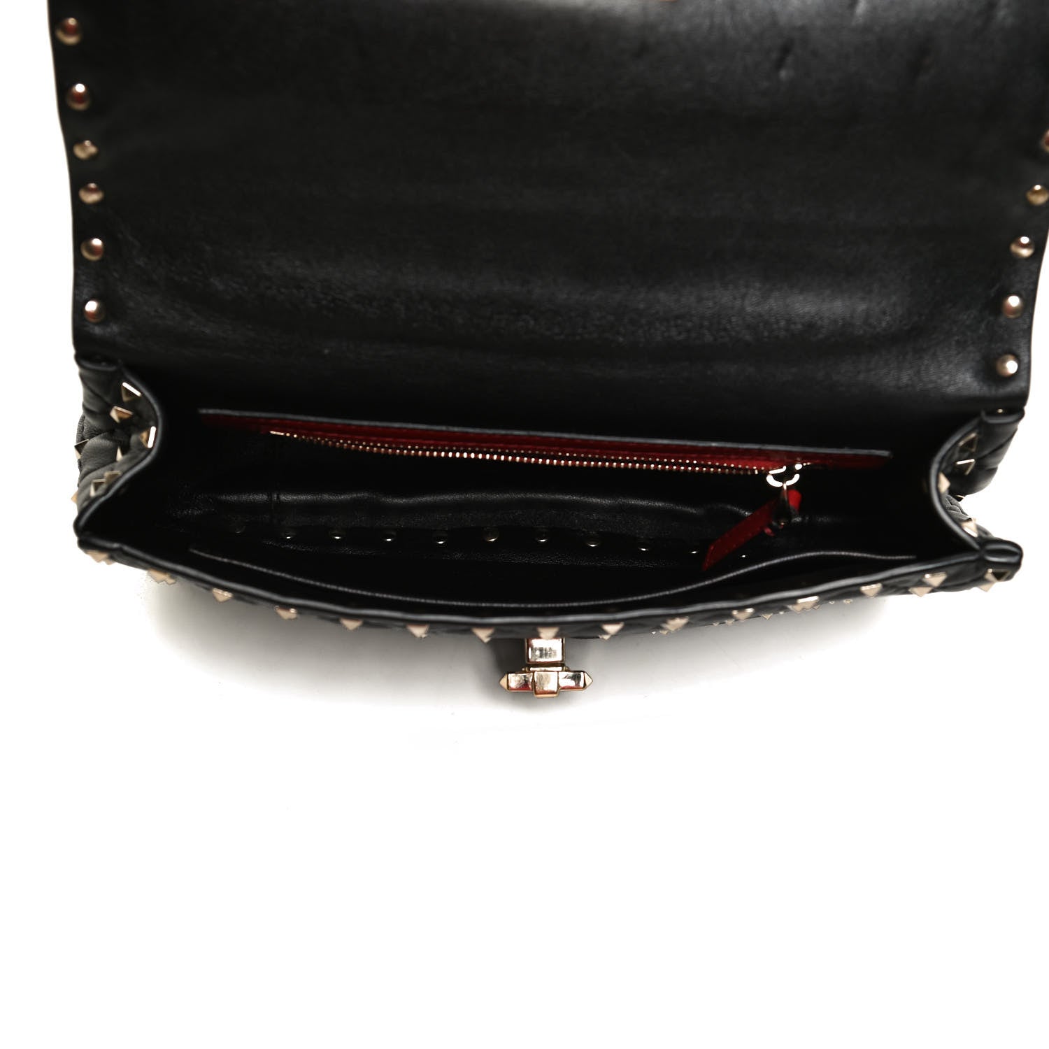 Valentino Garavani Lambskin Medium Rockstud Spike Shoulder Bag Black 5 of 12