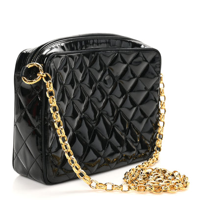 Chanel Patent Quilted Tassel Camera Case Black 2 of 10
