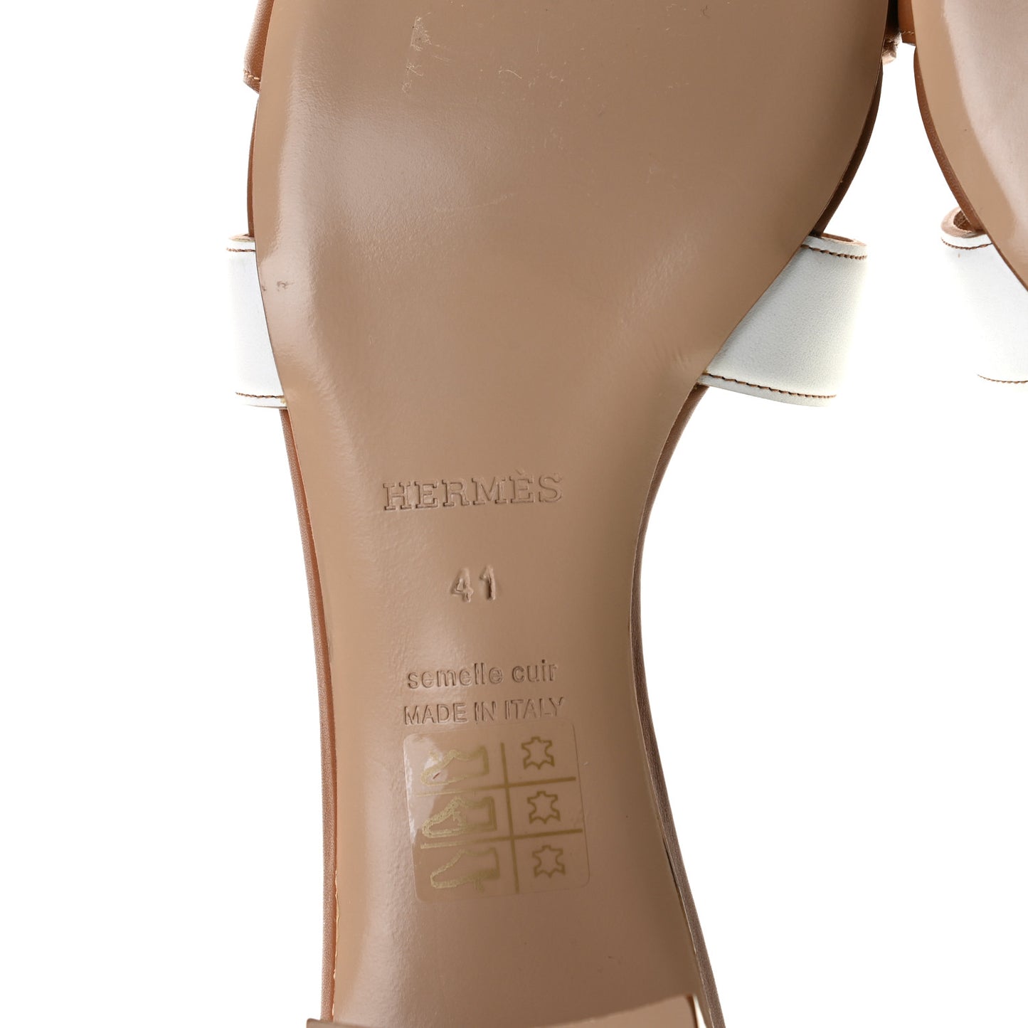 Calfskin Oasis Sandals 41 Gold White