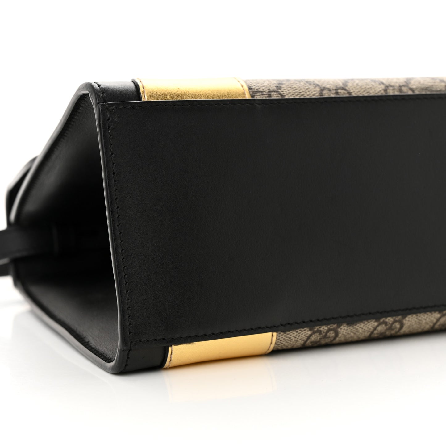 GG Supreme Monogram Small Osiride Top Handle Bag Black Gold