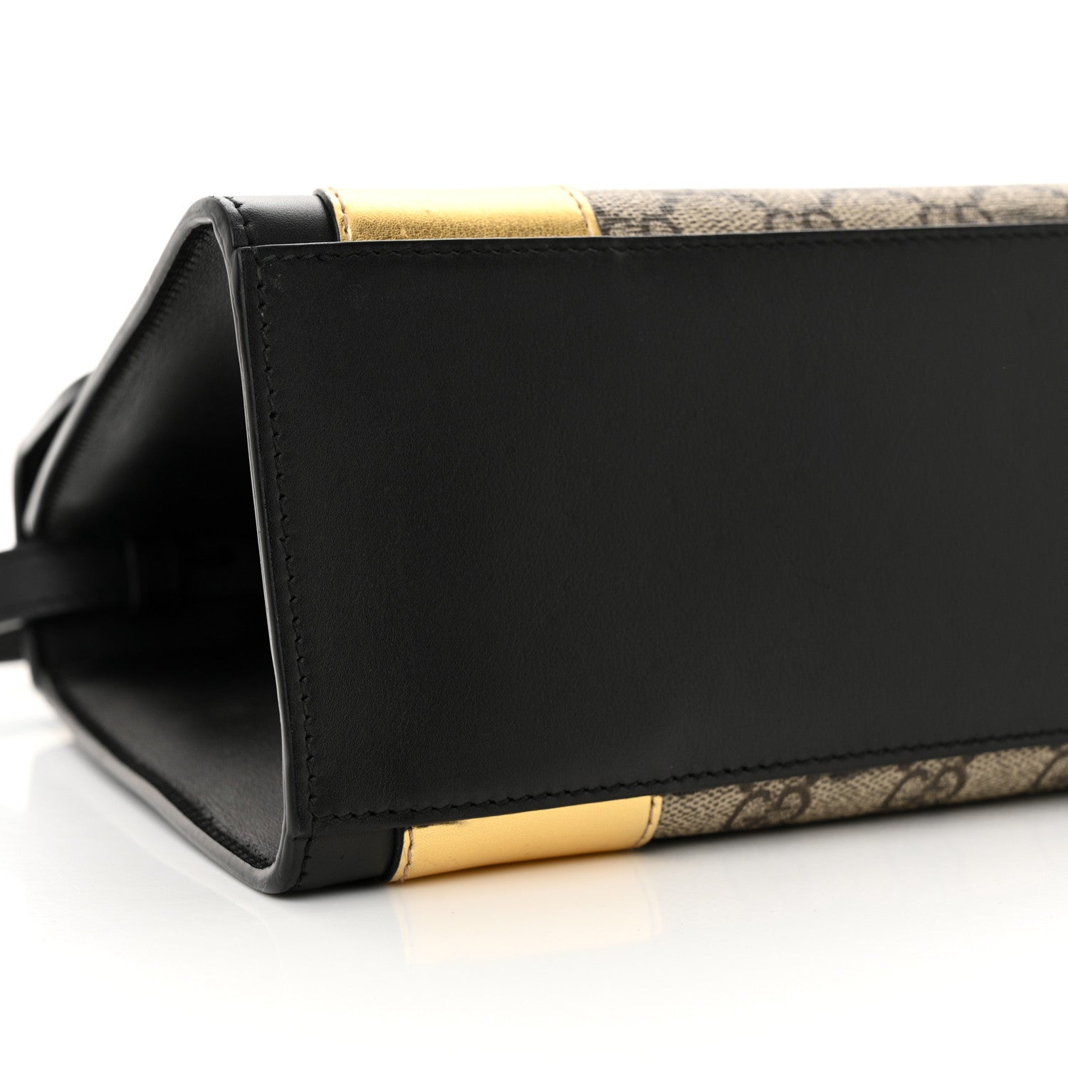 Gucci GG Supreme Monogram Small Osiride Top Handle Bag Black Gold 9 of 12