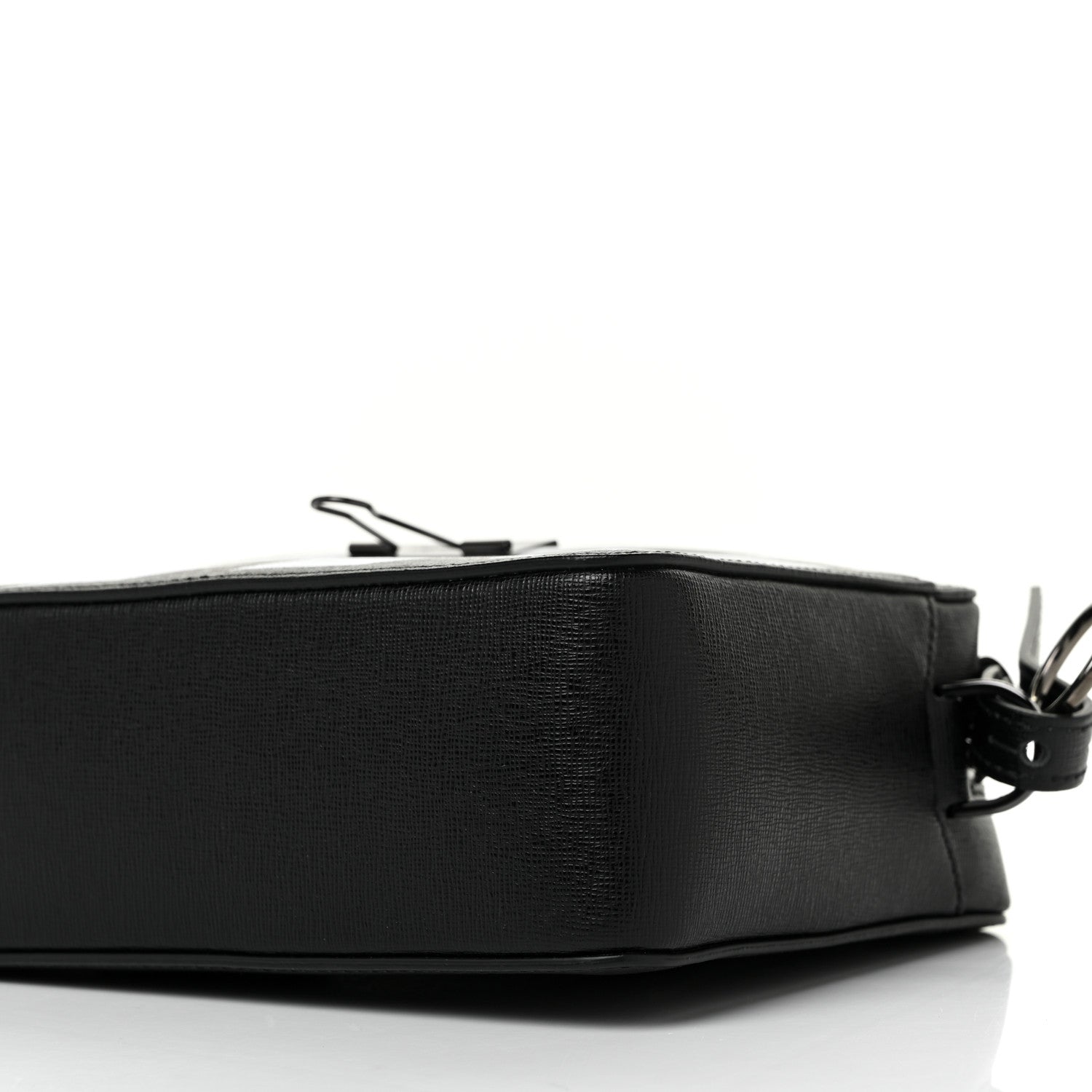 Off-White Saffiano Striped Diag Binder Belt Bag Black White 7 of 8