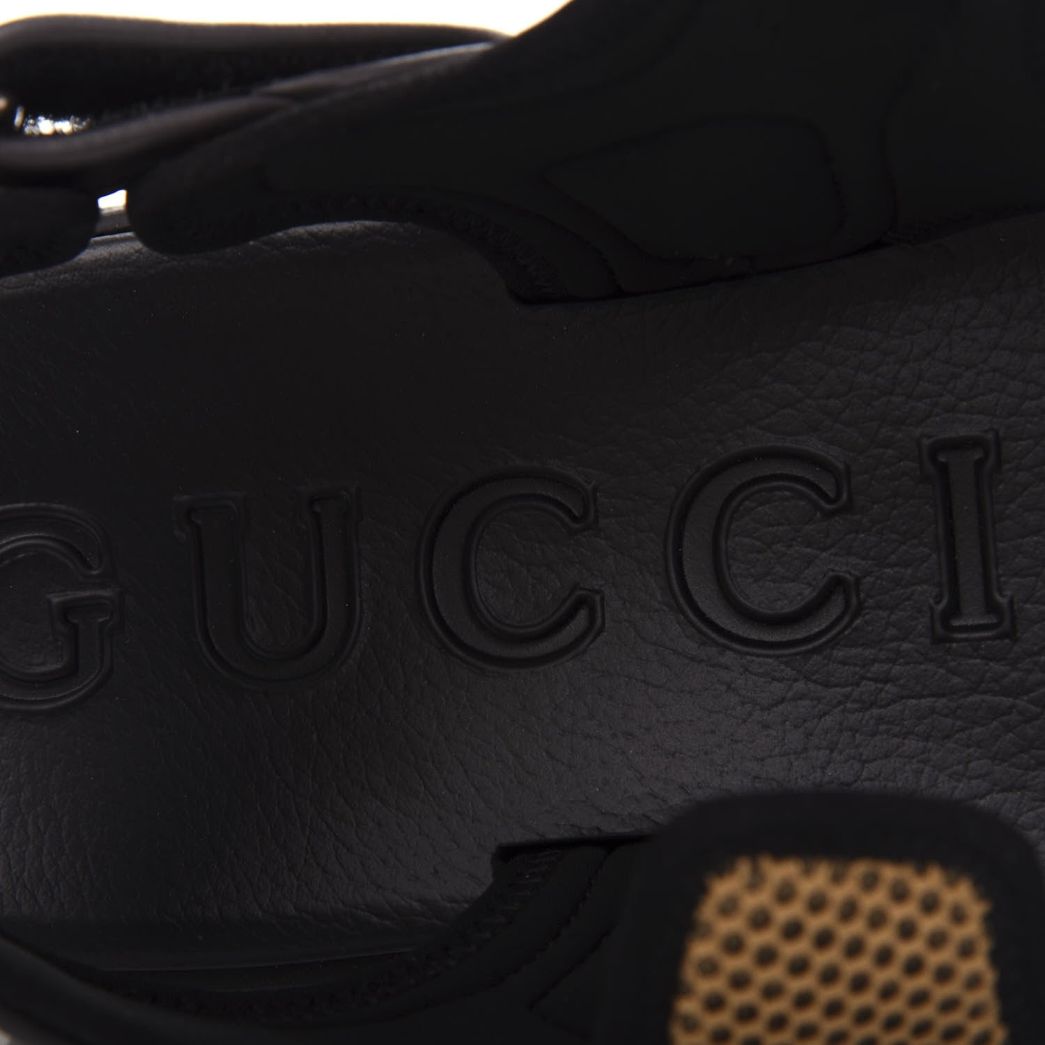 Gucci X SEGA Nappa Mesh Mens Aguru Sandals 8 Loess Black 8 of 11