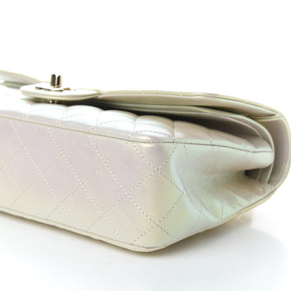 Chanel Iridescent Lambskin Quilted Medium Double Flap Ivory 6 of 10