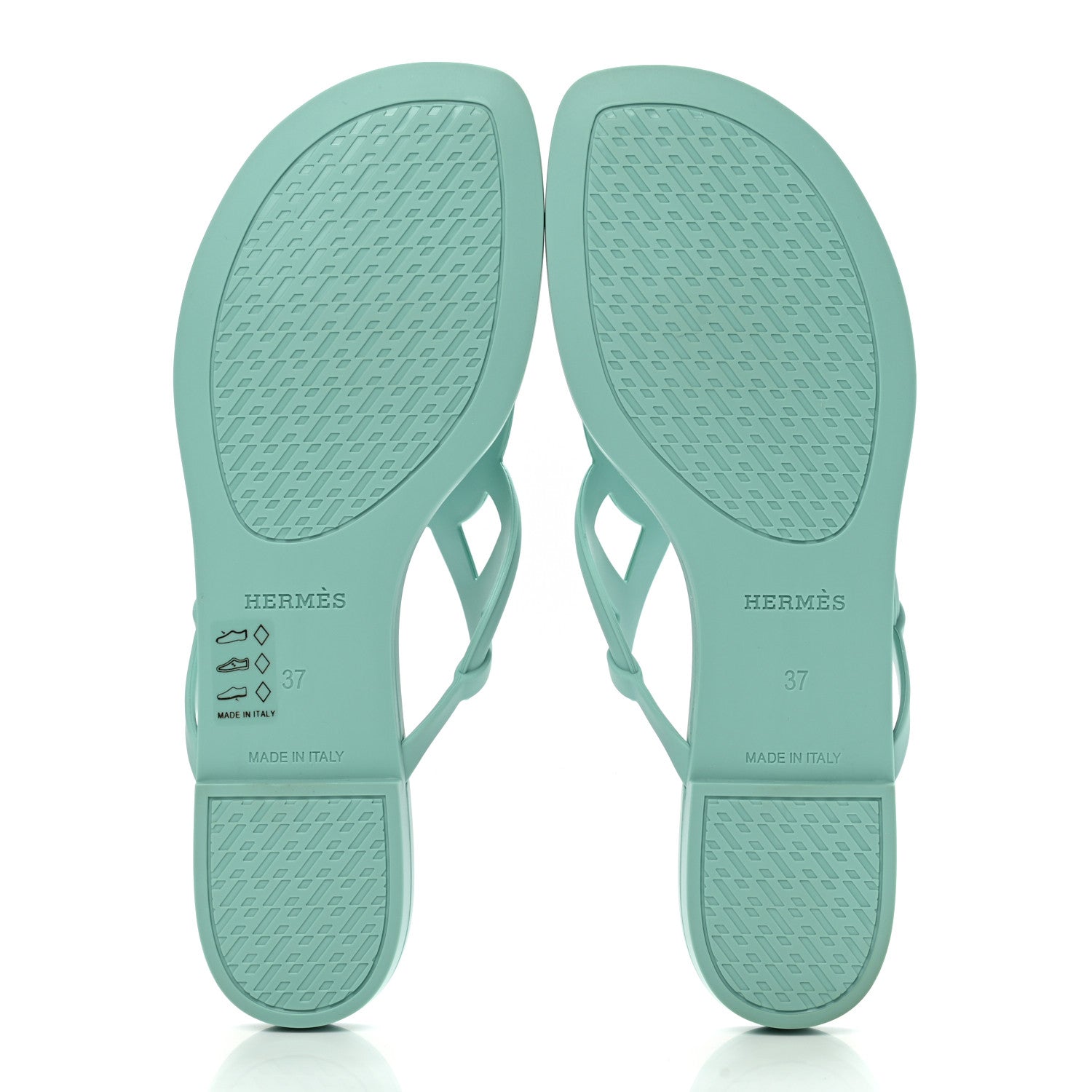 Hermes Rubber Womens Egerie Sandals 37 Vert Embrun 5 of 9