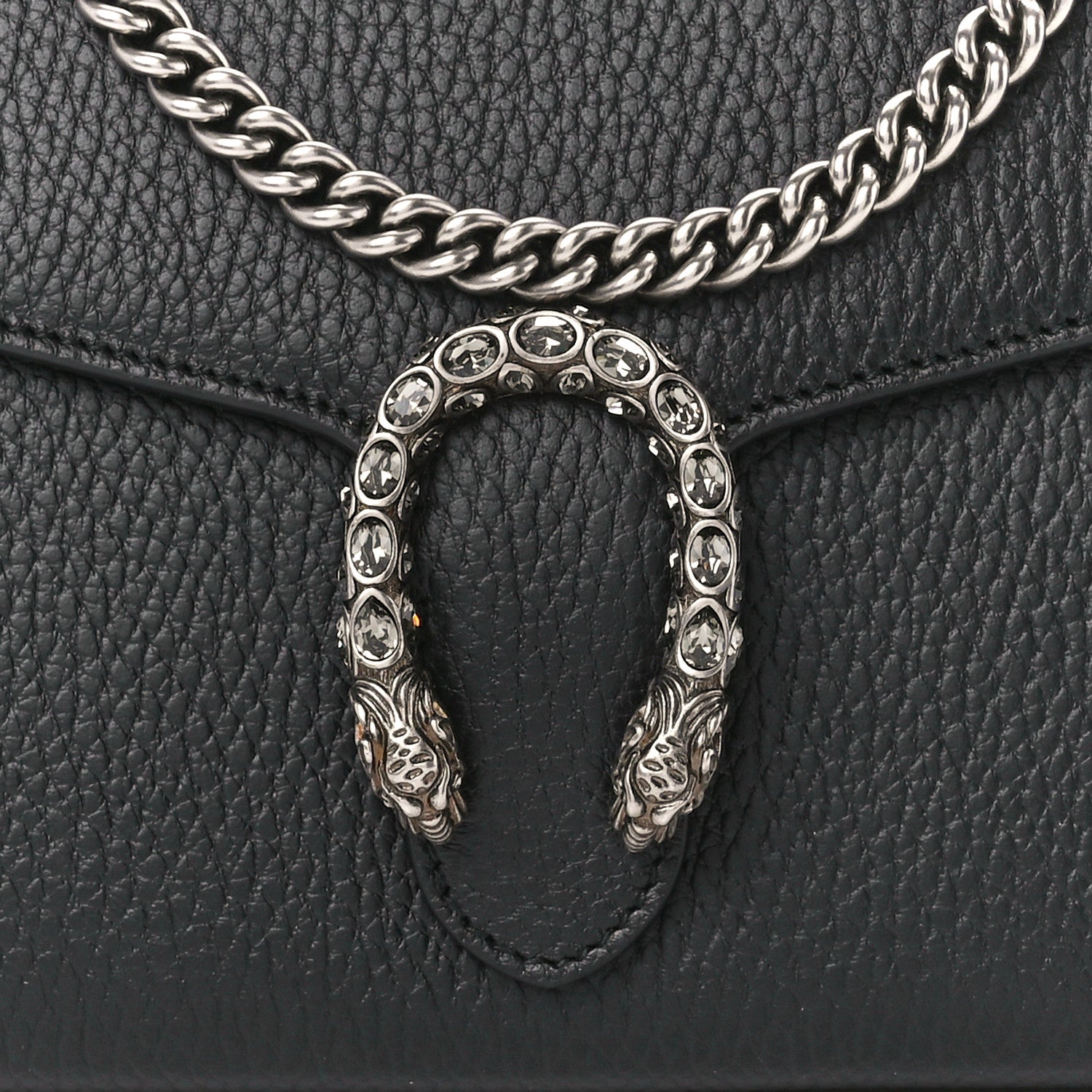 Gucci Calfskin Mini Dionysus Chain Wallet Black 9 of 12