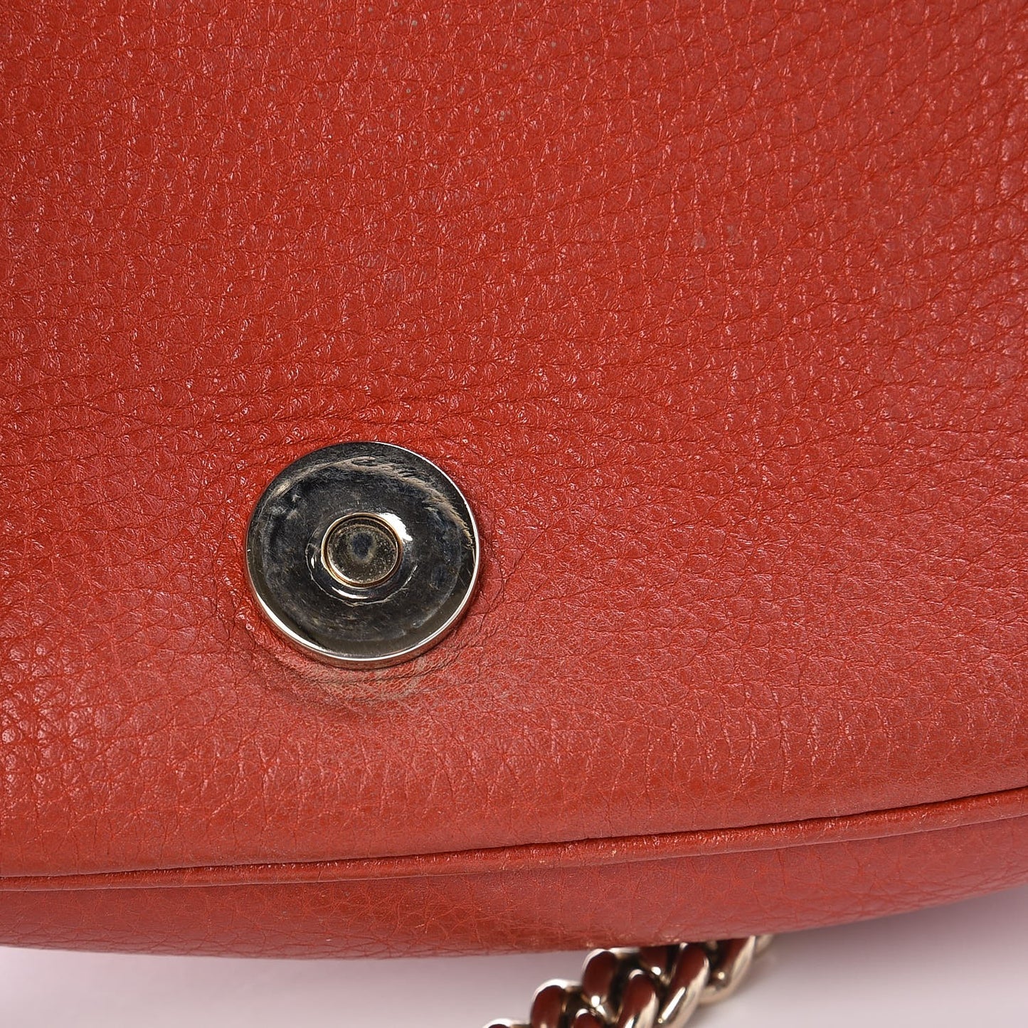 Pebbled Calfskin Small Soho Flap Crossbody Sun Orange
