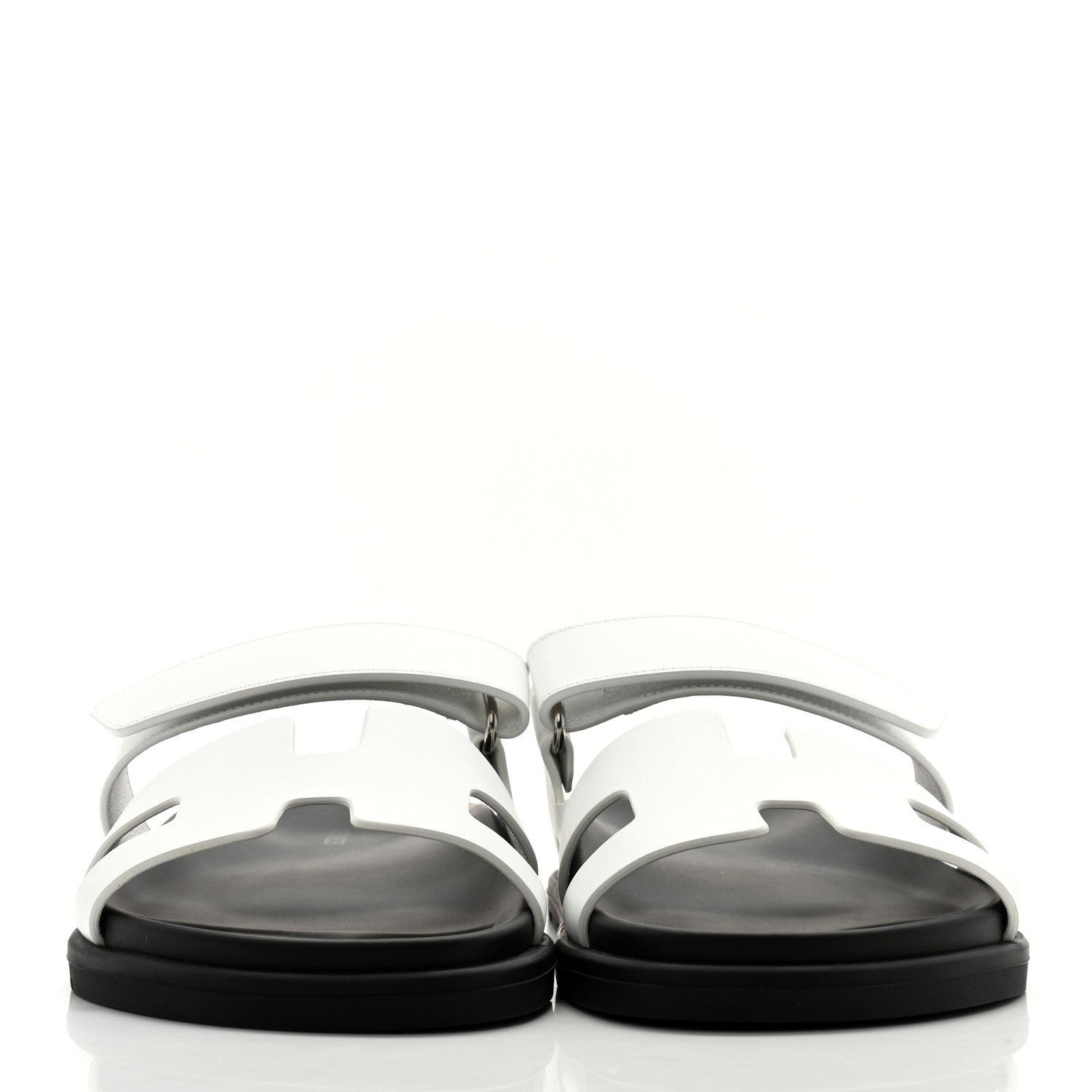 Hermes Calfskin Womens Chypre Sandals 38.5 White 2 of 9