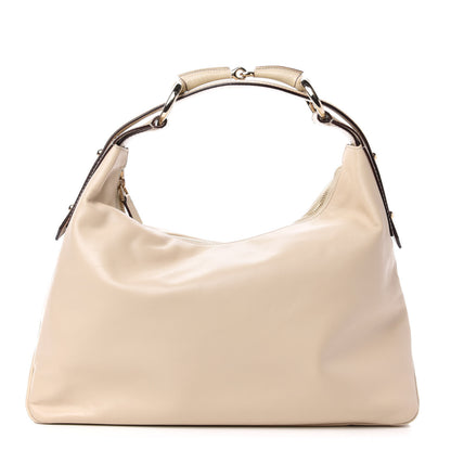 Gucci Calfskin Medium Horsebit Chain Hobo White 1 of 10