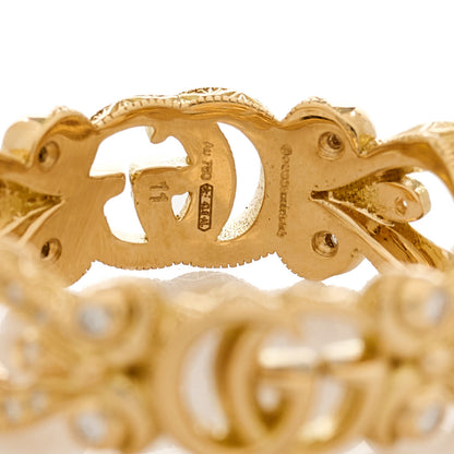 Gucci 18K Yellow Gold Diamond Flora Ring 50 5.5 4 of 5