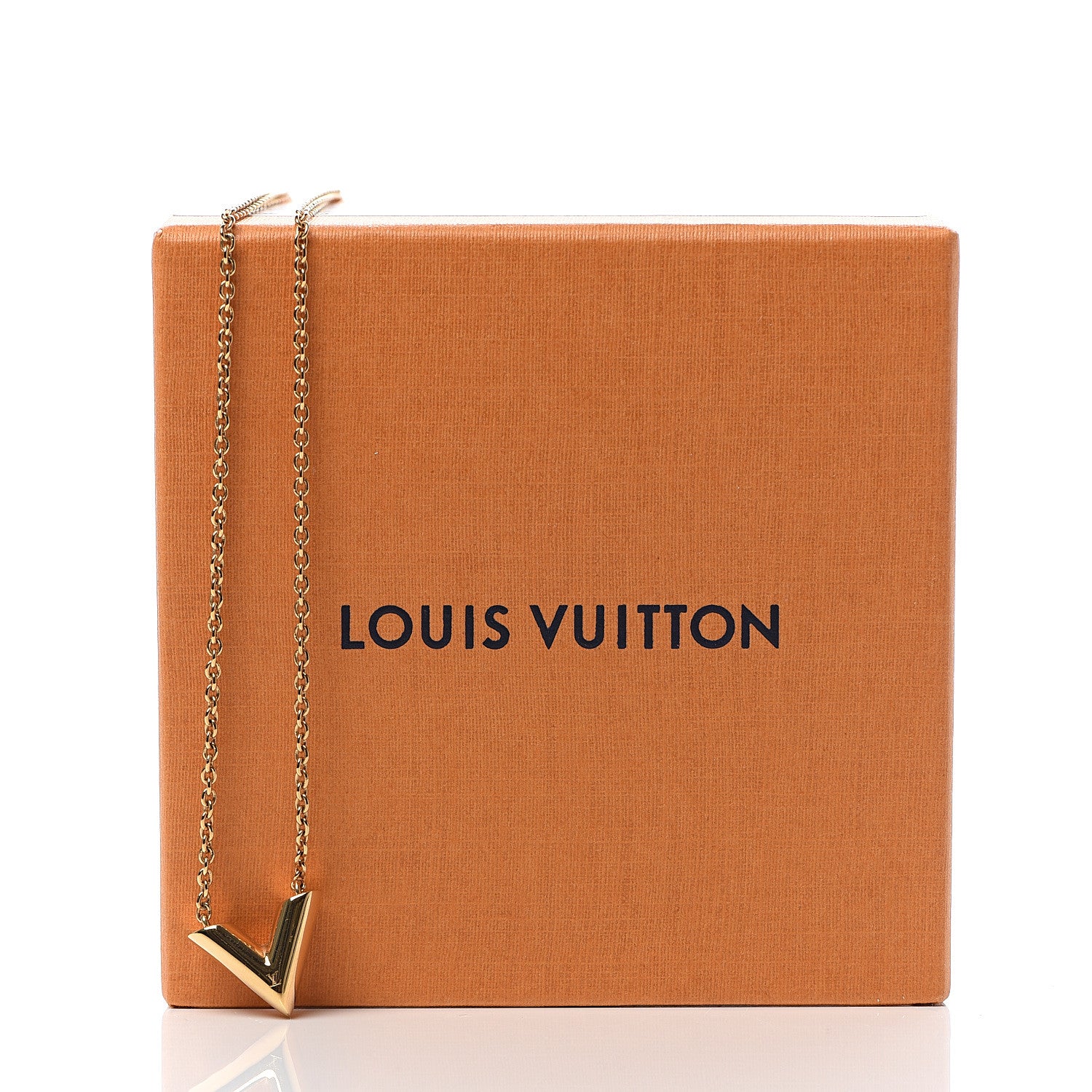 Louis Vuitton Essential V Necklace Gold 6 of 6