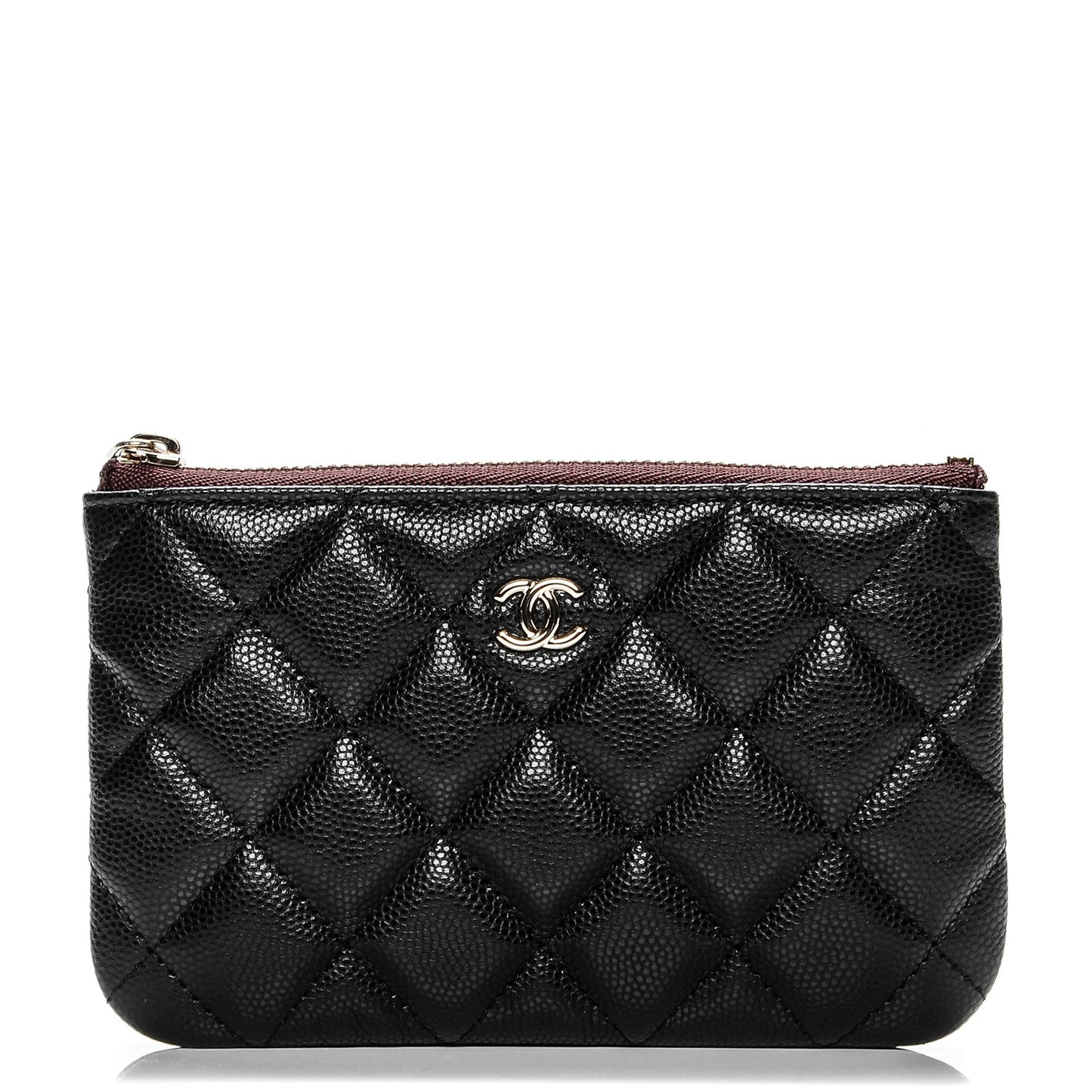 Caviar Quilted Small Cosmetic Case Black