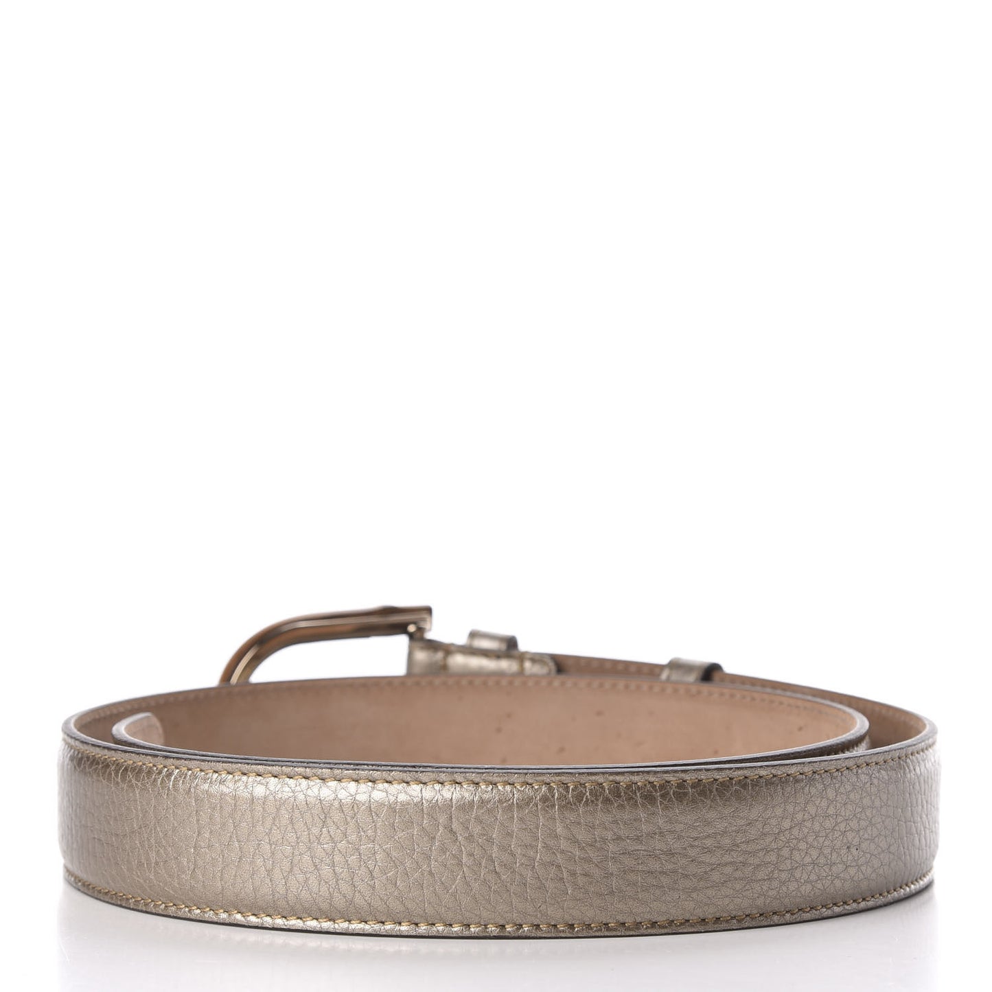 Metallic Calfskin Bamboo Buckle Belt 80 32 Golden Beige