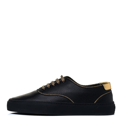 Saint Laurent Nappa Venice Sneakers 39.5 Black Gold 1 of 5