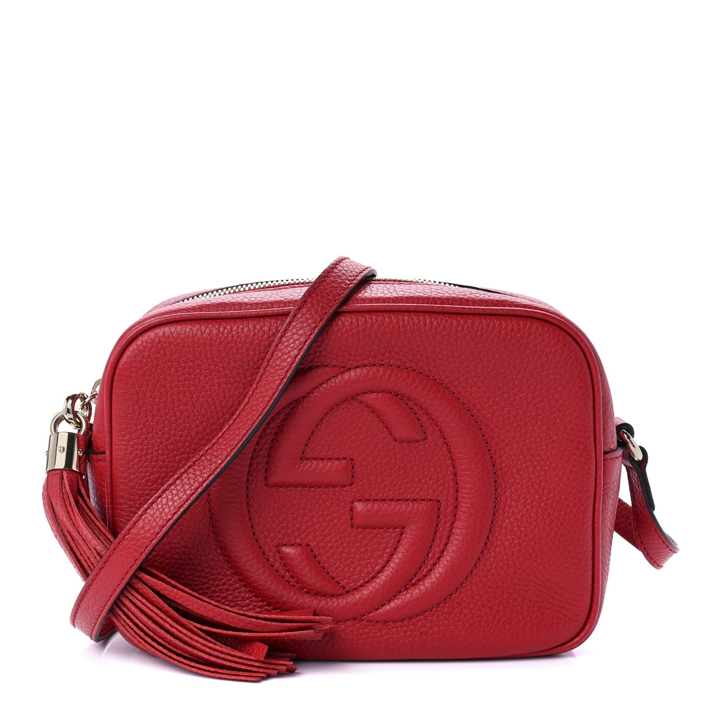 Pebbled Calfskin Small Soho Disco Bag Tabasco Red