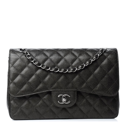 Chanel Caviar Quilted Jumbo Double Flap Dark Charcoal 1 of 10