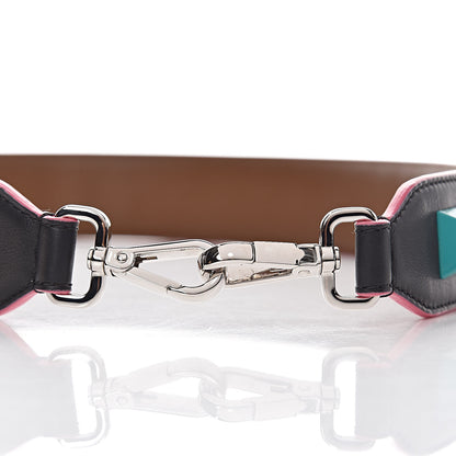 Fendi Vitello Dolce Plexiglass Bi-Color Studded Strap You Black Brownie Multicolor 4 of 4