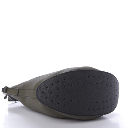 Delvaux Taurillon Pin Daily Surpique Bucket Black Kaki 4 of 8