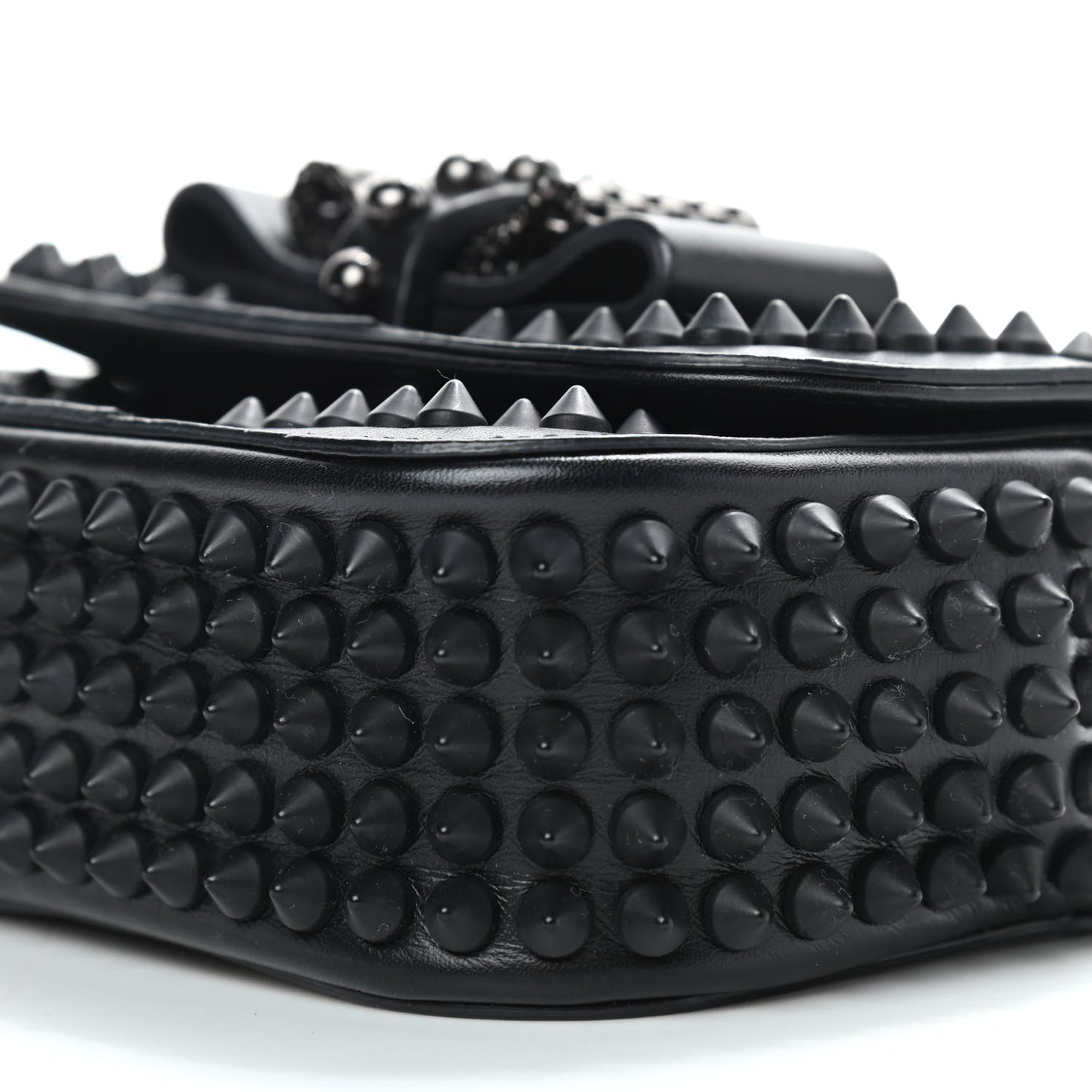 Calfskin Spikes Sweety Charity Crossbody Bag Black