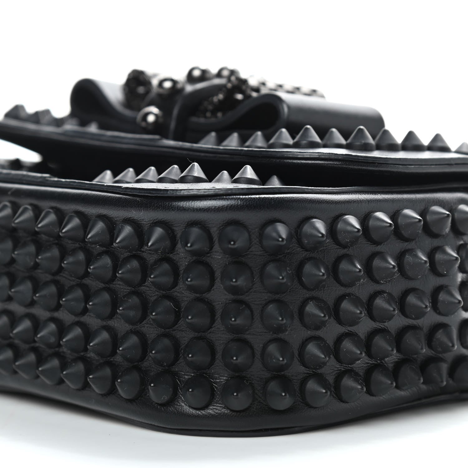 Christian Louboutin Calfskin Spikes Sweety Charity Crossbody Bag Black 9 of 9