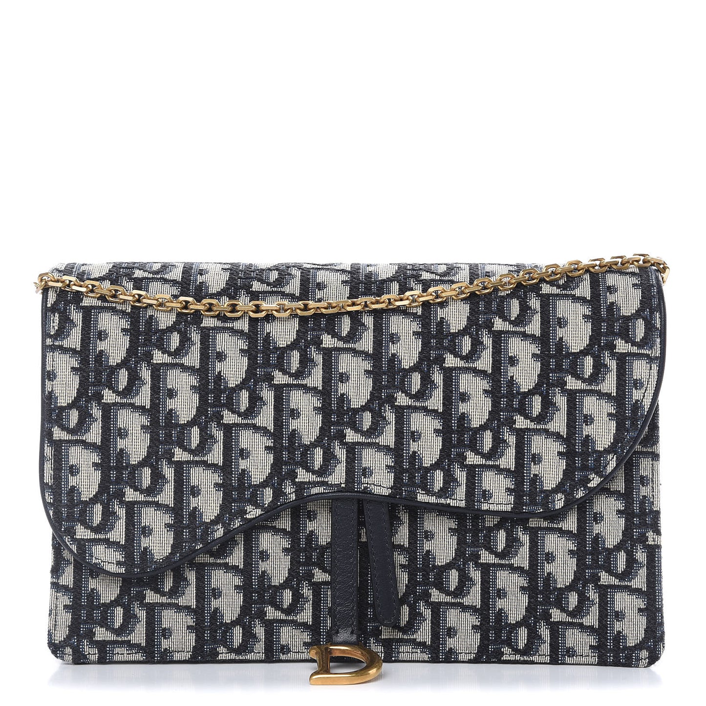 Oblique Saddle Chain Pouch Blue