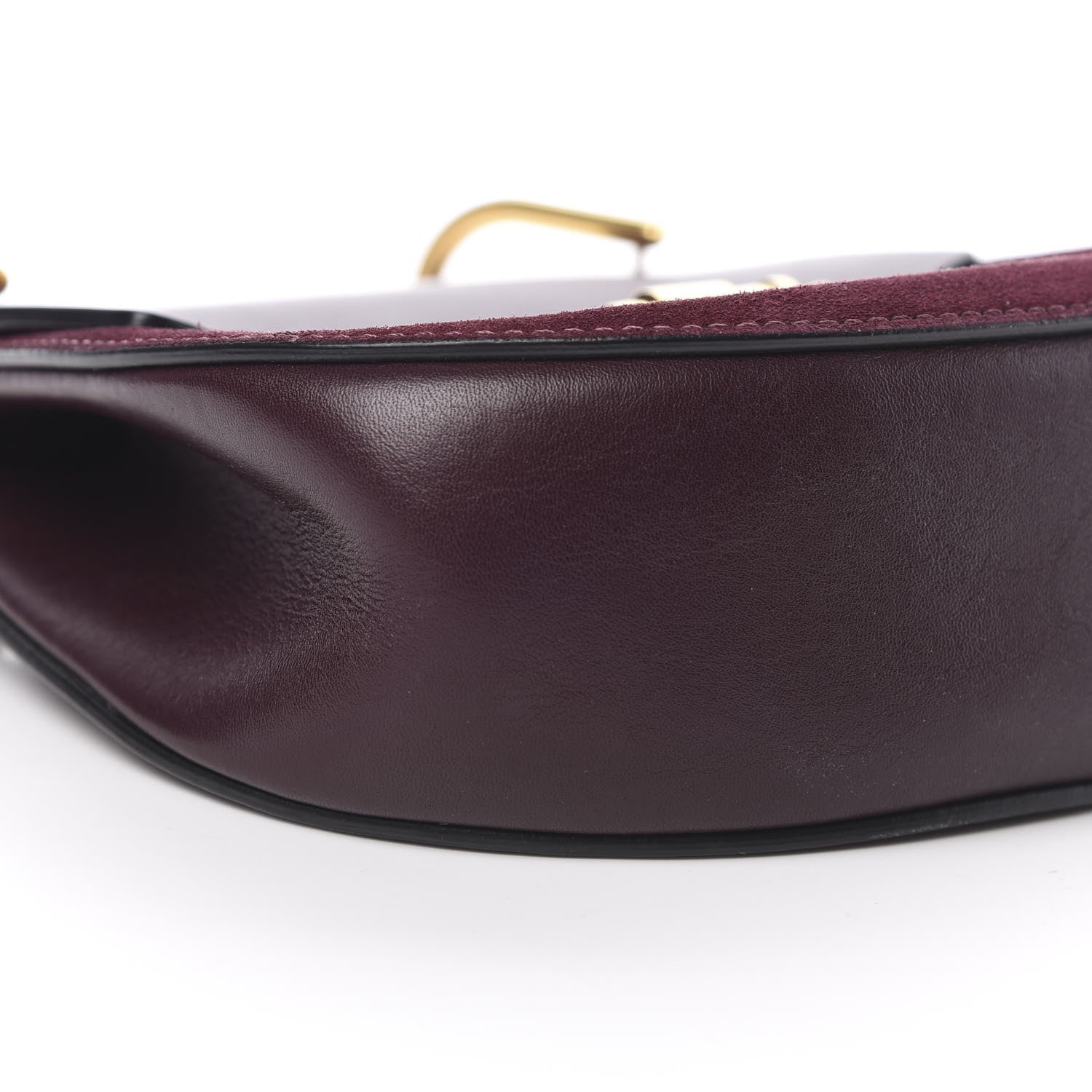 Chloe Suede Smooth Calfskin Mini Drew Shoulder Bag Dark Purple 9 of 15