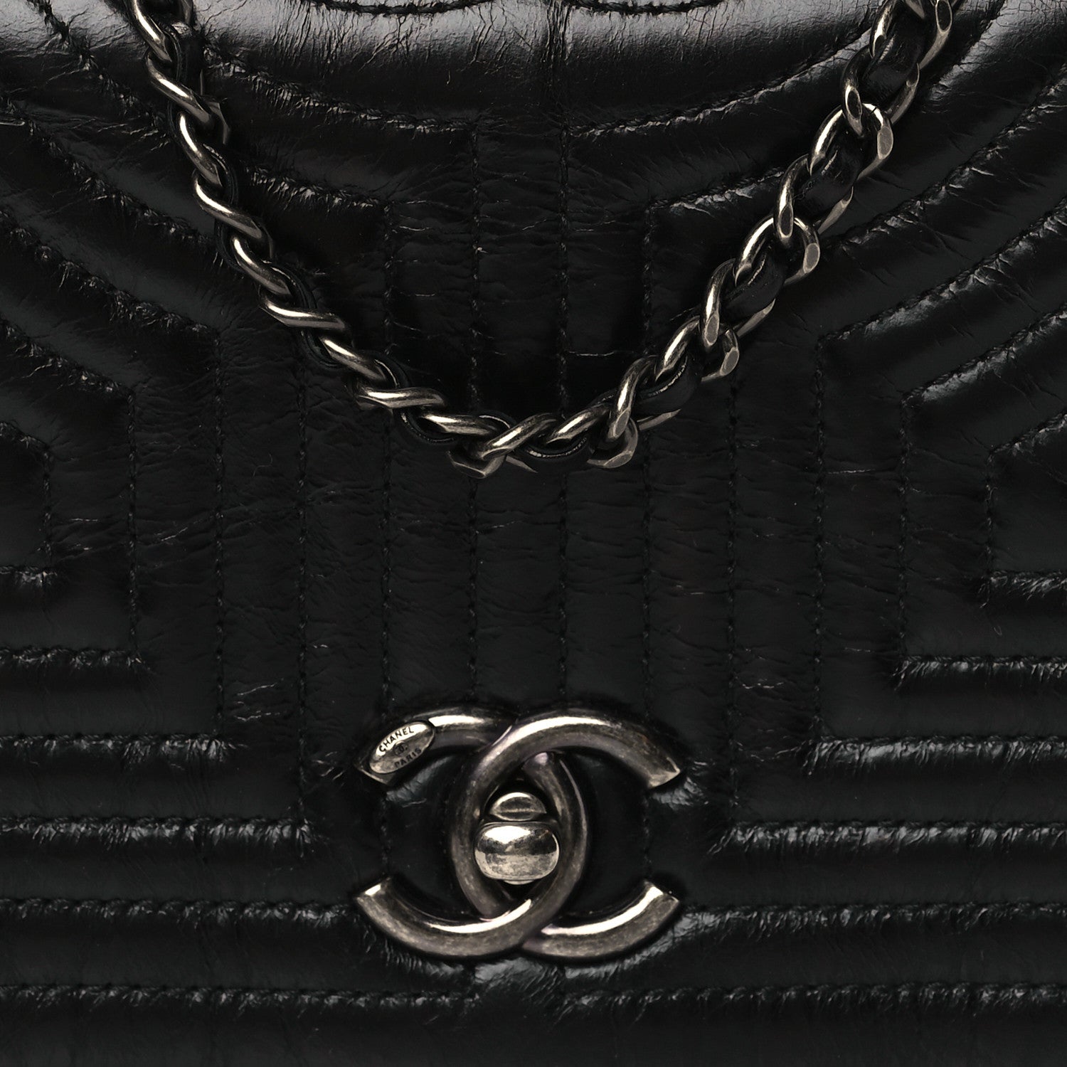 Chanel Glazed Calfskin Quilted Small Korean Garden Flap Black 8 of 10