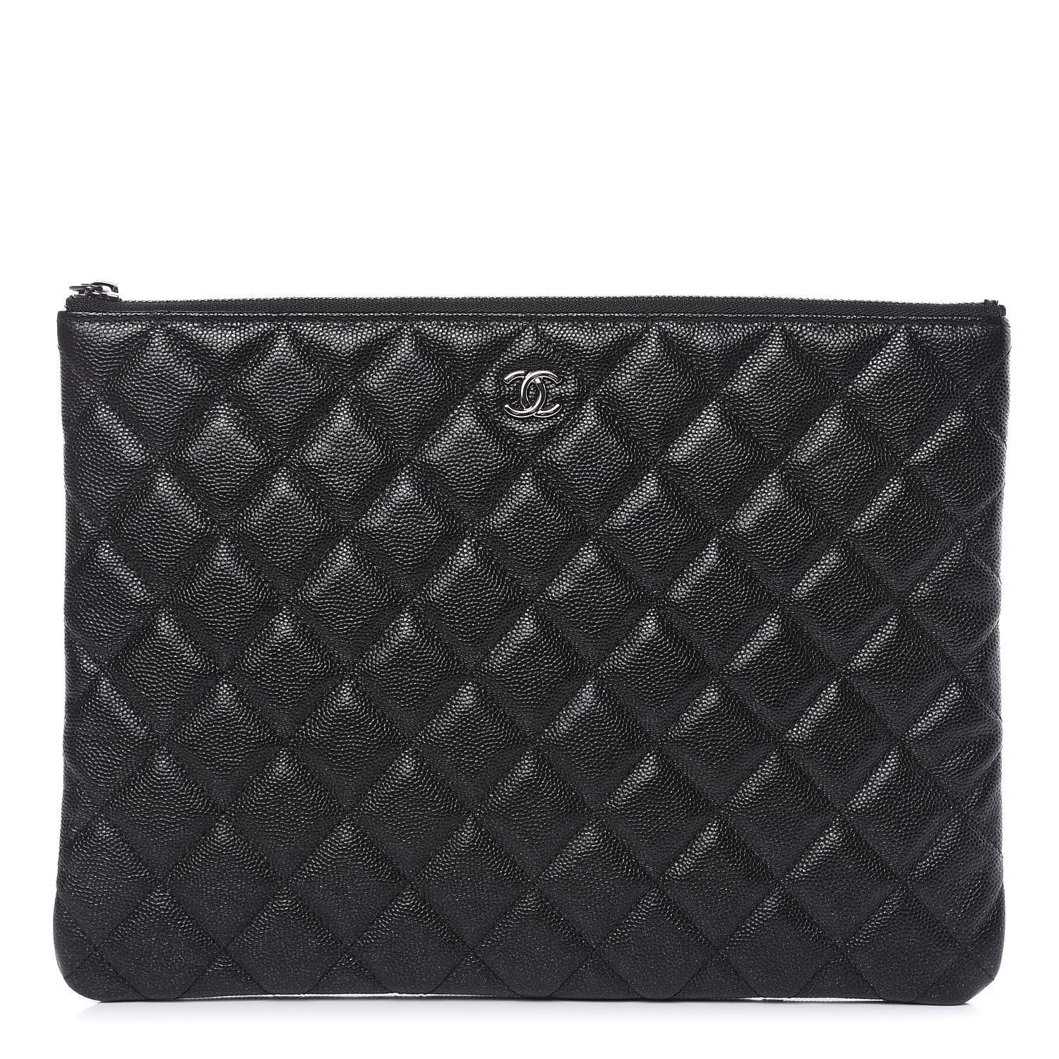 Chanel Iridescent Caviar Quilted Medium Cosmetic Case Black 1 of 8