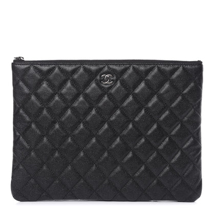Chanel Iridescent Caviar Quilted Medium Cosmetic Case Black 1 of 8