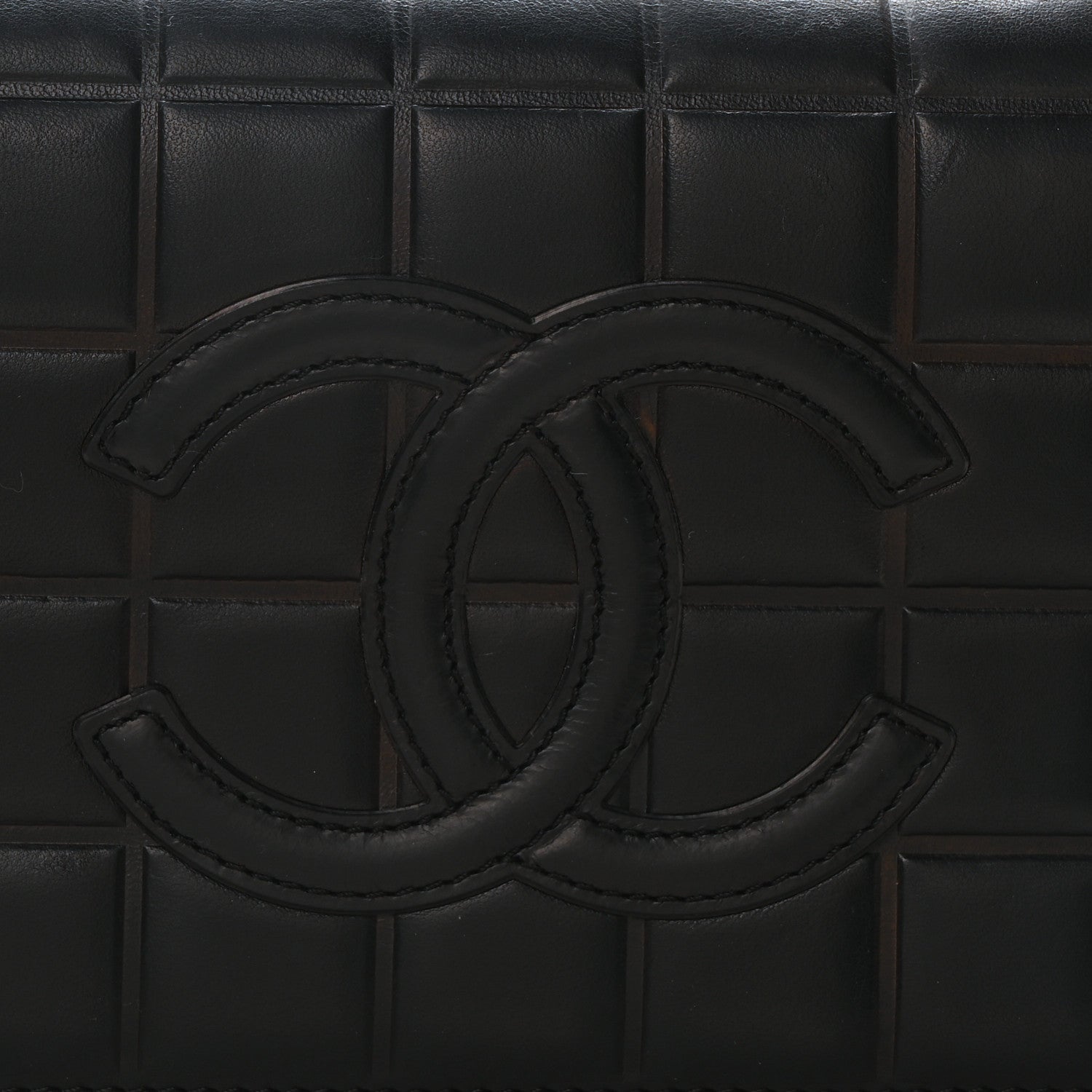 Chanel Lambskin Quilted CC Chocolate Bar Flap Black 8 of 10