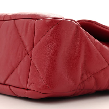 Chanel Goatskin Quilted Large Chanel 19 Flap Dark Pink 10 of 12