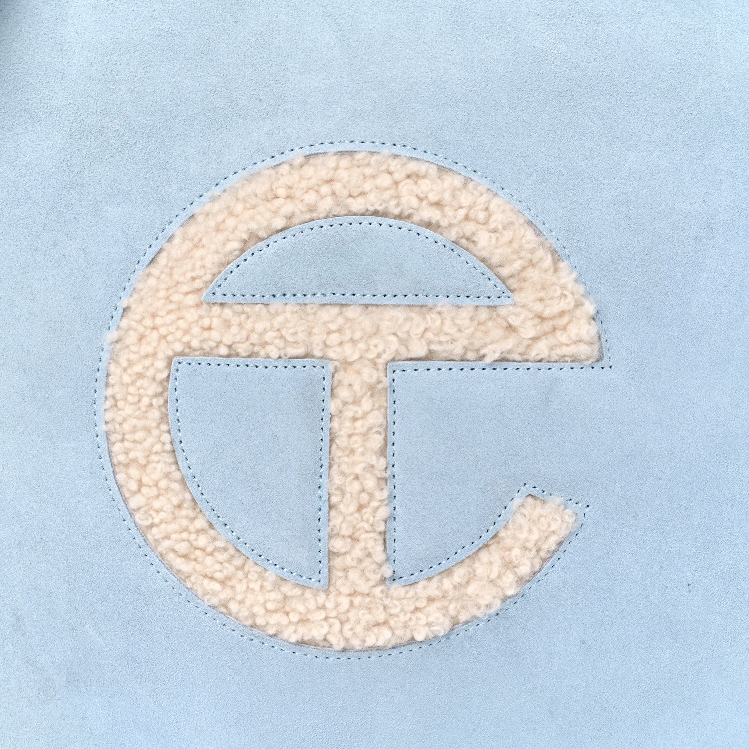 Telfar X UGG Suede Shearling Medium Shopping Bag Blue 8 of 11