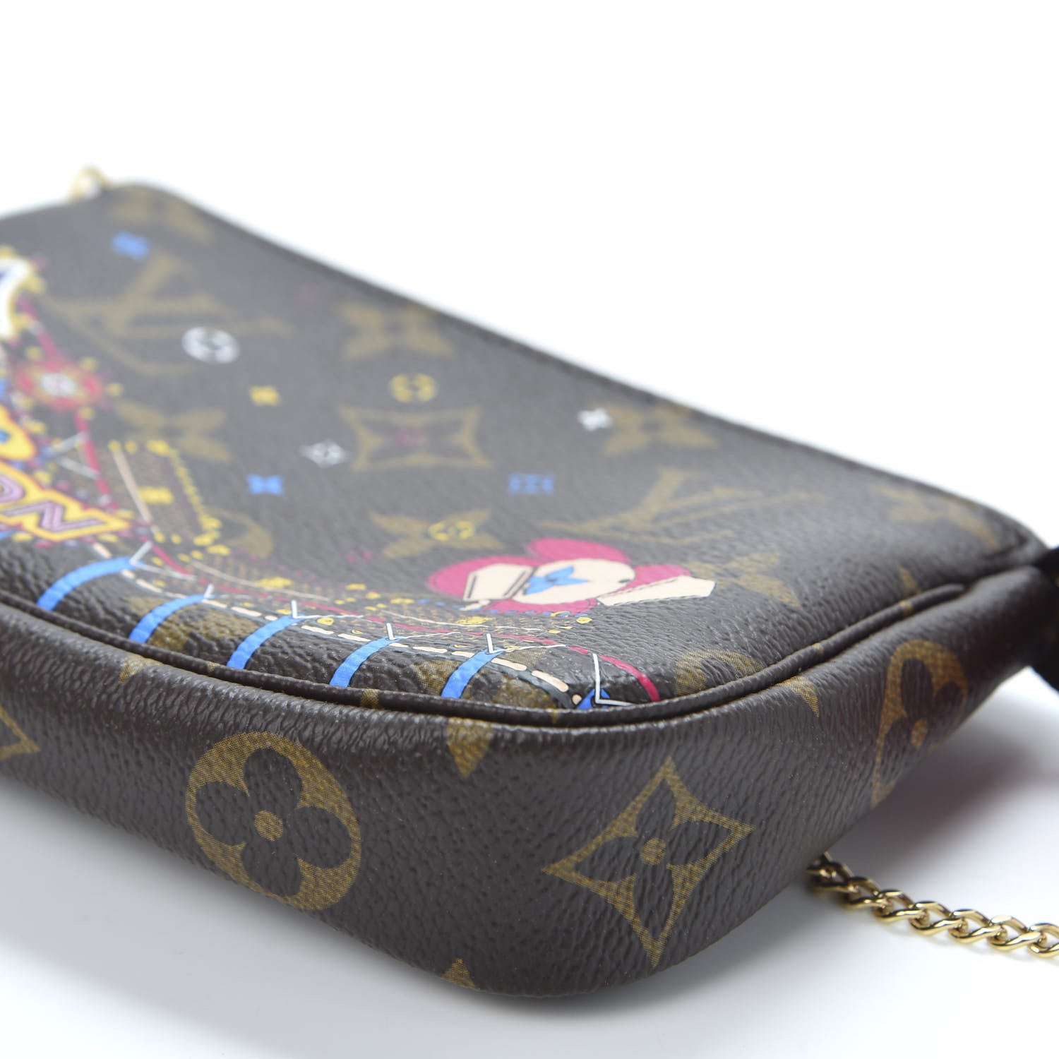 Louis Vuitton Monogram 2020 Christmas Animation Roller Coaster Mini Pochette Accessories Pivoine 6 of 9