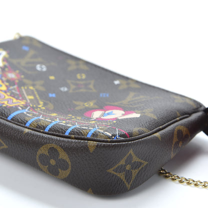 Louis Vuitton Monogram 2020 Christmas Animation Roller Coaster Mini Pochette Accessories Pivoine 6 of 9