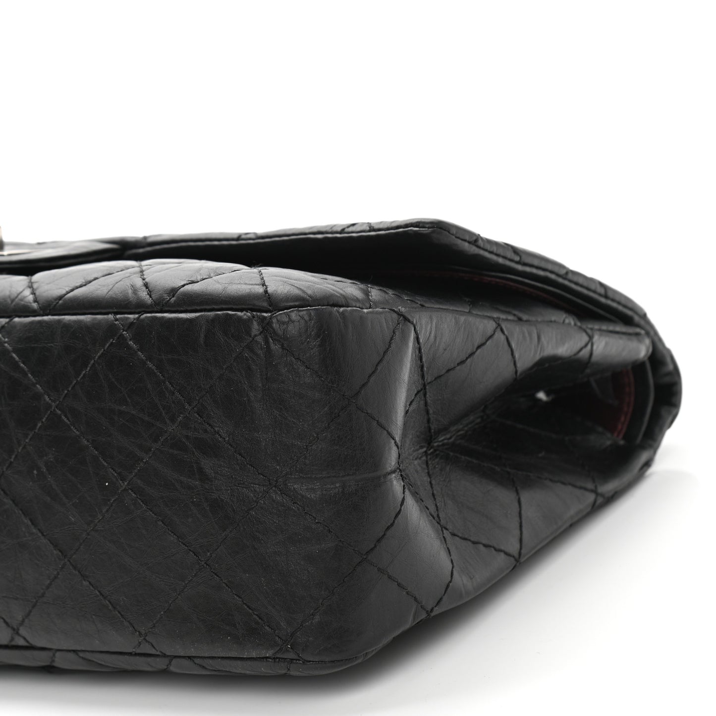 Aged Calfskin Quilted 2.55 Reissue 227 Flap Black
