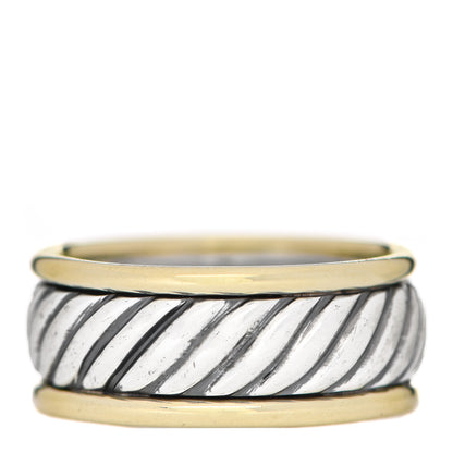 David Yurman Sterling Silver 14K Yellow Gold Cable Band Ring 62 10 1 of 5
