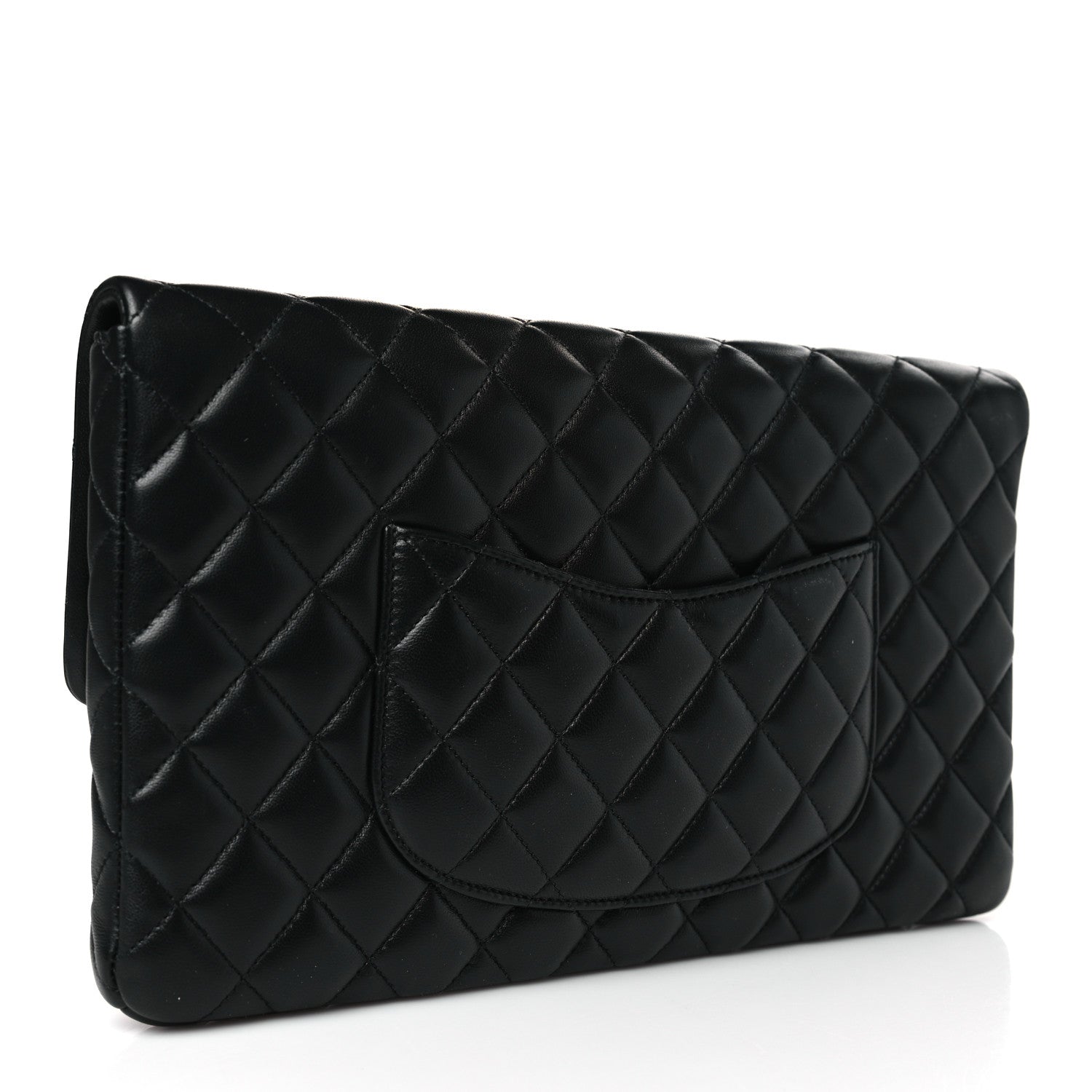 Chanel Lambskin Quilted Flap Clutch Black 3 of 9