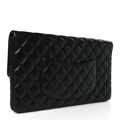 Chanel Lambskin Quilted Flap Clutch Black 3 of 9