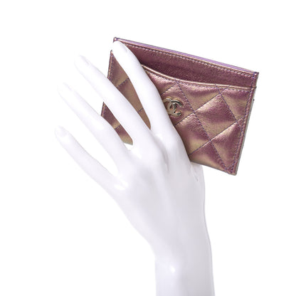Chanel Iridescent Lambskin Quilted Card Holder Purple 2 of 8