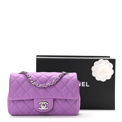 Chanel Lambskin Quilted Mini Rectangular Flap Purple 11 of 11