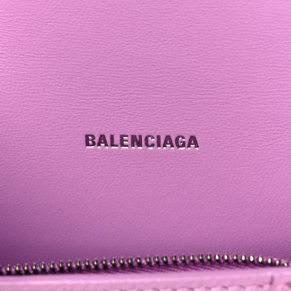 Balenciaga Grained Calfskin Tonal B Hourglass Chain Cardholder Lilac 8 of 12