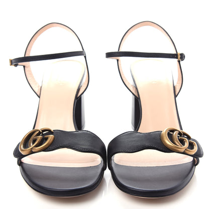 Gucci Lifford Calfskin GG Marmont Ankle Wrap 75mm Sandals 40.5 Black 5 of 11